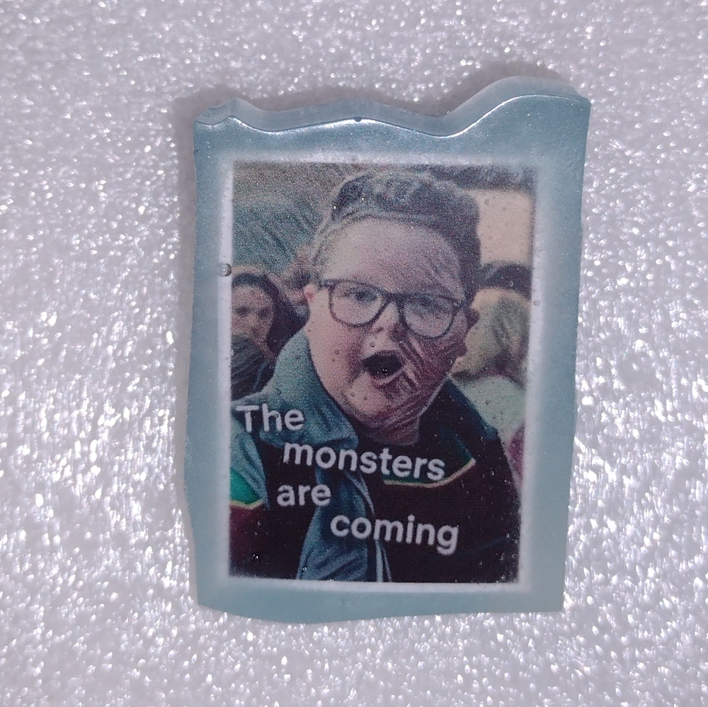 Stranger Things 5 Derek Turnbow "THE MONSTER'S ARE COMING" GLOW PIN